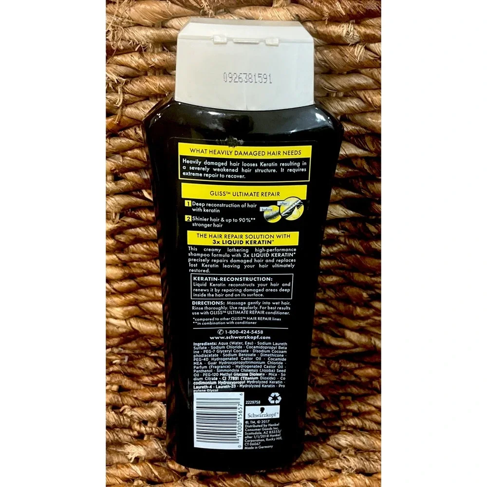 Schwarzkopf Gliss Ultimate Hair Repair Shampoo Liquid Keratin 13.6 DISCONTINUED